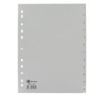 Separadores numéricos A4 12 divisiones polipropileno gris Bruneau