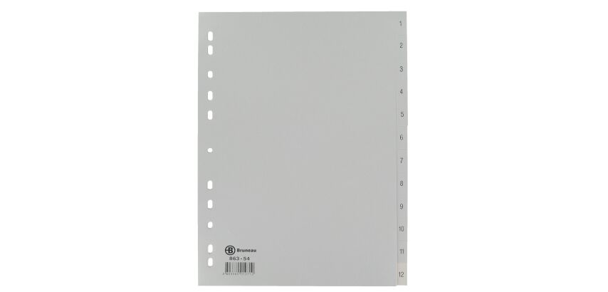 Subject dividers numeric 12 divisions polypropylene A4 JMB