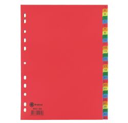 Separadores numéricos A4 31 divisiones polipropileno colores Bruneau