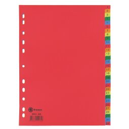 Subject dividers numeric 31 divisions polypropylene colour A4 JMB