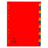 Intercalaire A4 polypropylène coloré Bruneau 31 onglets numériques multicolores - 1 jeu