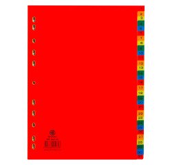 Subject dividers numeric 31 divisions polypropylene colour A4 JMB
