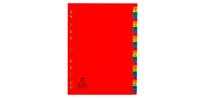 Subject dividers numeric 31 divisions polypropylene colour A4 JMB