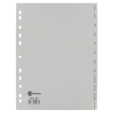 Intercalaire A4 polypropylène gris Bruneau 12 onglets mensuels gris - 1 jeu