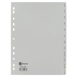 JMB set of monthly dividers, French version, polypropylene, grey, A4