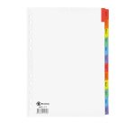 Intercalaire A4 carte bristol blanche Bruneau 12 onglets mensuels multicolores - 1 jeu