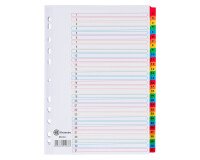 Separadores numéricos cartulina Bristol Blanca A4 Bruneau 31 pestañas multicolor