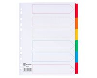 Tabbladen A4+ bristol karton wit Bruneau 6 neutrale tabbladen multigekleurd - 1 set 