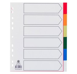 Set maxi tabbladen polypropyleen kleur 6 onderverdelingen JMB