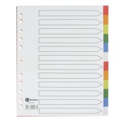 Divisori 12 tasti neutri colorati A4 maxi in PP Bruneau 23 x 29,7 cm