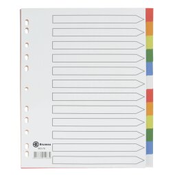 Set von Maxi Registern Polypropylen mit 12 Unterteilungen JMB - farbig sortiert