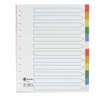 Divisori 12 tasti neutri colorati A4 maxi in PP Bruneau 23 x 29,7 cm
