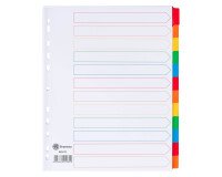JMB set of large dividers, Bristol board with Mylar tabs, 12 divisions