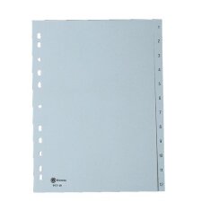 JMB set of large numbered dividers, polypropylene, 12 divisions