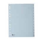 Intercalaire A4+ polypropylène gris Bruneau 12 onglets numériques gris - 1 jeu