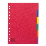 Intercalaire A4 carte lustrée colorée Bruneau 6 onglets neutres multicolores - 1 jeu