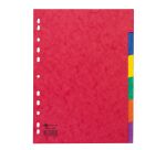 Separadores de cartulina satinada A4 6 divisiones colores Bruneau