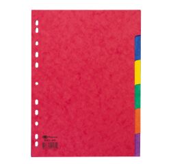 Set van tabbladen in gekleurd glanskartion A4 Bruneau 6 neutrale tabs
