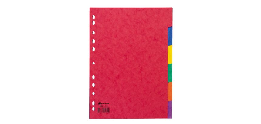 Separadores de cartulina satinada A4 6 divisiones colores Bruneau