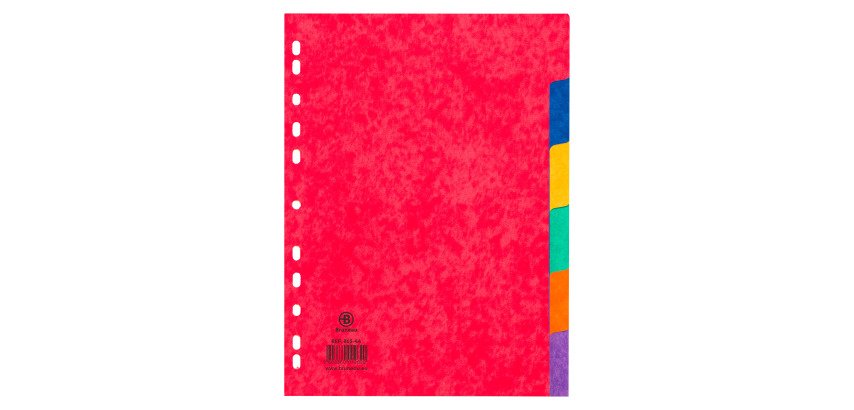 Set of coloured dividers A4 Bruneau 6 neutral tabs