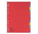 Separadores de cartulina satinada A4 12 divisiones colores Bruneau