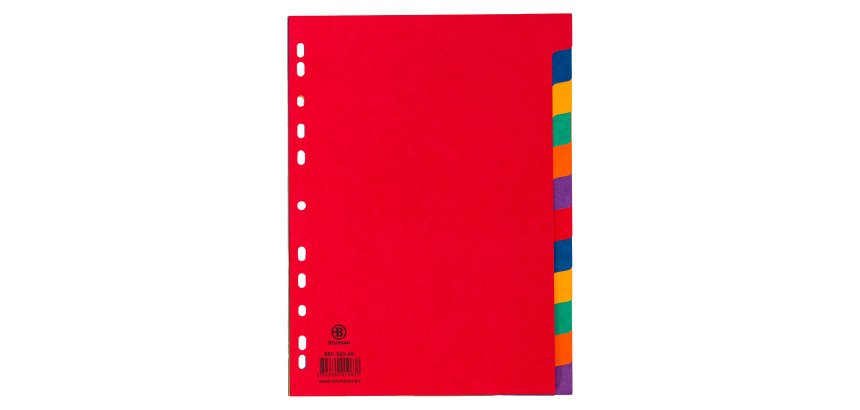 Divisori 12 tasti neutri colorati A4 in cartoncino Bristol Bruneau