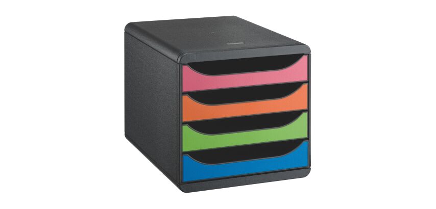 Module de classement Exacompta Big Box 4 tiroirs coffre noir