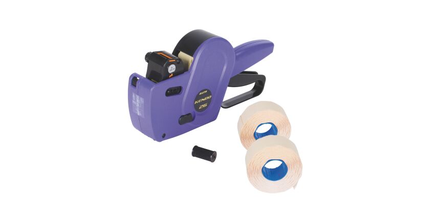 Pack Etikettierzange Kendo mit 8 + 2 Etikettenrollen und 1 Tintenrolle