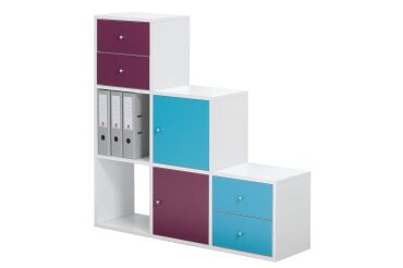 Libreria 6 caselle scalare Bianco 1.041 x 292 x 1.039 mm