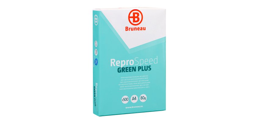 Papier 100 % recyclé A4 blanc 80 g Bruneau Reprospeed Green Plus - Ramette de 500 feuilles