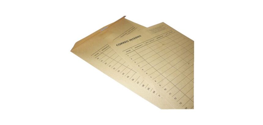 Sobres para correo interno 260 x 360 mm Kraft marrón 120 g Sam - Caja de 100