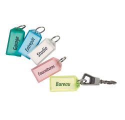 Sleutelhanger geassorteerde transparante kleuren - Doos van 50