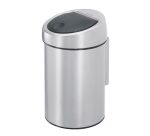 Poubelle murale 3 litres Brabantia Touch-bin ronde inox mat