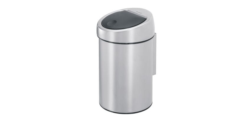 Poubelle murale 3 litres Brabantia Touch-bin ronde, inox