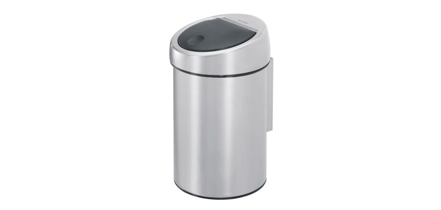 Poubelle murale 3 litres Brabantia Touch-bin ronde inox mat