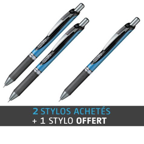 Pack 2 + 1 stylos Pentel Energel BL 77