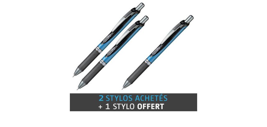 Pack 2 + 1 stylos Pentel Energel BL 77