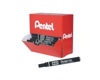 Pack de 30 rotuladores permanentes indelébles Pentel N60 punta biselada 3,9 a 5,7 mm negros + 6 gratis