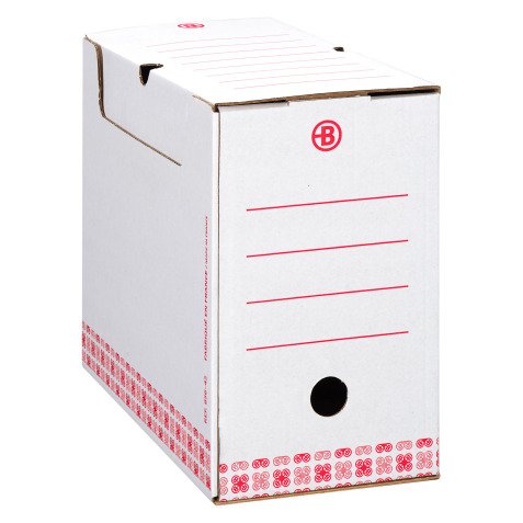 Recycled Bruneau box, white, back 15cm