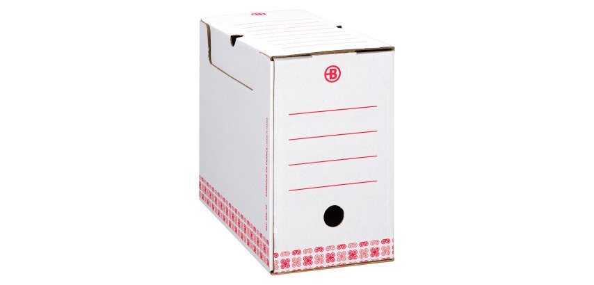 Gerecycleerde Bruneau archiefdoos, wit, dikte 15cm