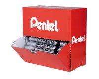 Pack de 30 rotuladores borrables Maxiflo Pentel punta cónica 4 mm negros + 6 gratis