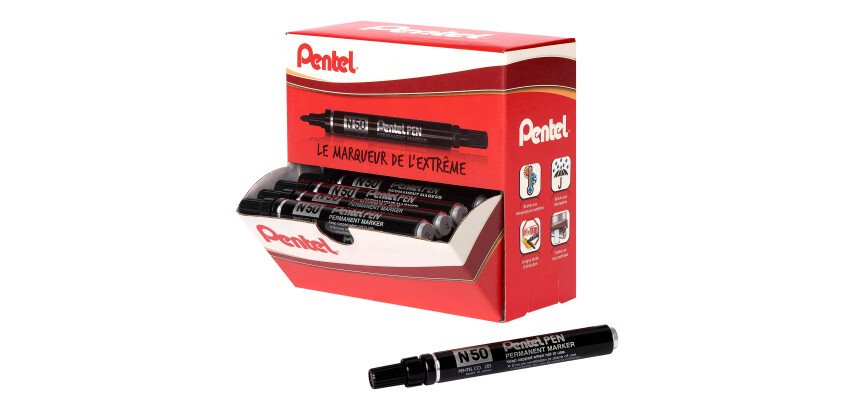 Paket von 30 permanente Marker Pentel N50 Rundspitze 4,3 mm schwarz + 6 gratis
