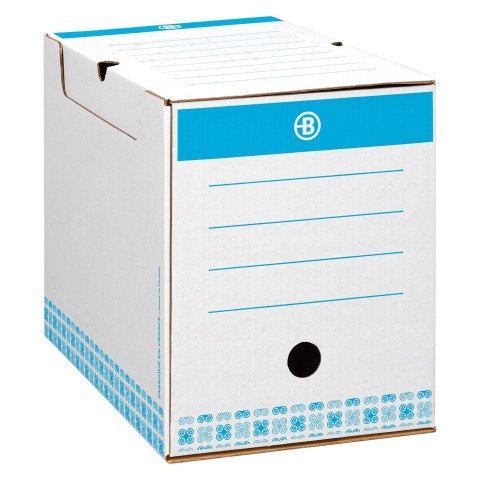 Caja de archivo definitivo Bruneau Cartón A4 Lomo 20 cm Color Azul