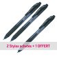 Pack 2 + 1 stylos Pentel Energel BL107 corps noir