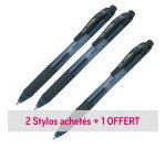 Pack 2 + 1 stylos Pentel Energel BL107 corps noir
