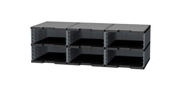 Trieur 6 cases jumbo Modulodoc Exacompta gris