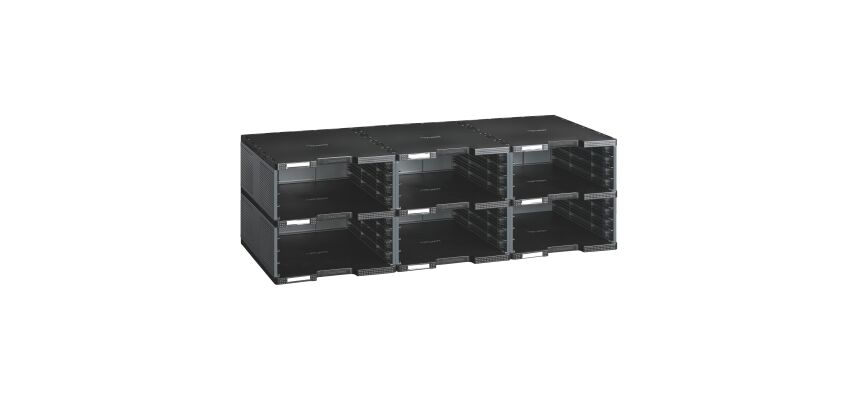 Trieur 6 cases jumbo Modulodoc Exacompta gris