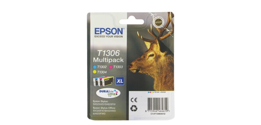 Epson T1306 Pack cartouche de 3 couleurs pour imprimante jet d'encre