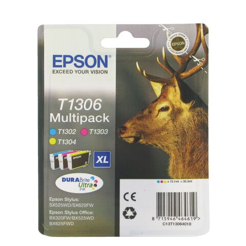 Epson T1306 Pack 3 cartuchos tricolor (3 x 600 páginas)