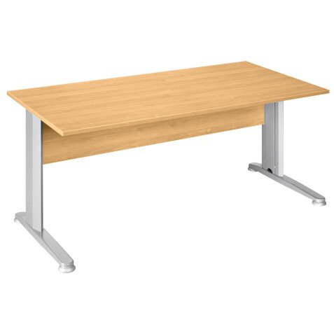 Bureau droit L 140 cm aulne pied métal Start Plus